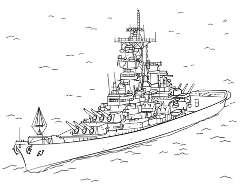 Uss Missouri Coloring Page